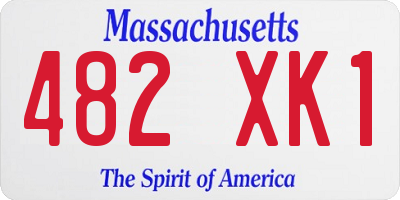 MA license plate 482XK1