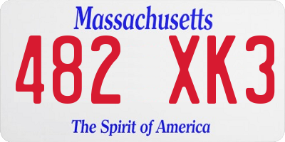 MA license plate 482XK3