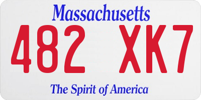 MA license plate 482XK7