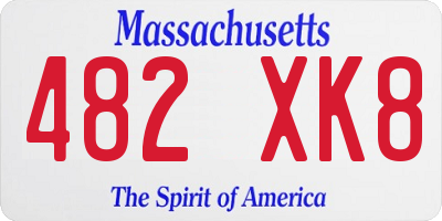MA license plate 482XK8