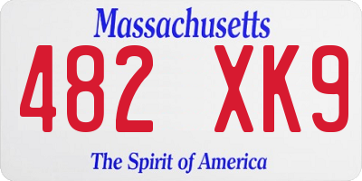 MA license plate 482XK9