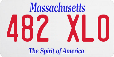 MA license plate 482XL0