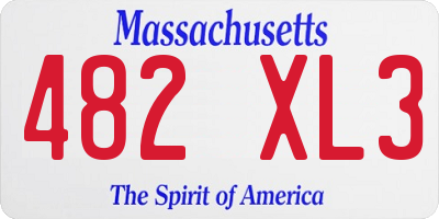 MA license plate 482XL3