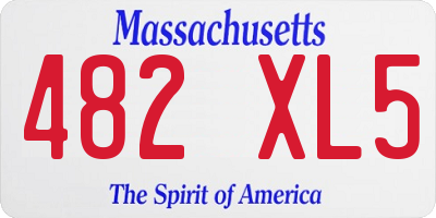 MA license plate 482XL5