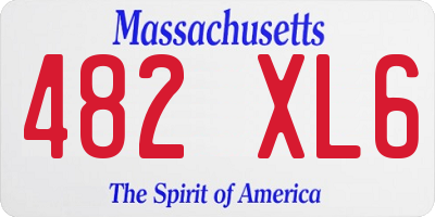 MA license plate 482XL6