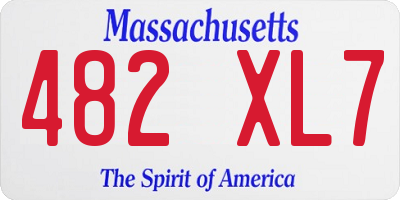 MA license plate 482XL7