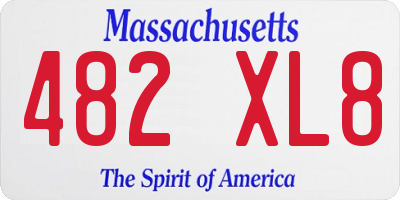 MA license plate 482XL8