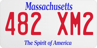 MA license plate 482XM2