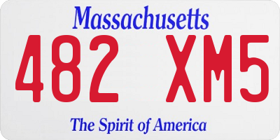 MA license plate 482XM5