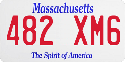 MA license plate 482XM6