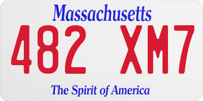MA license plate 482XM7
