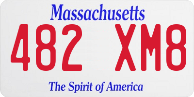 MA license plate 482XM8