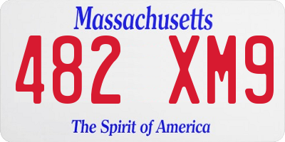 MA license plate 482XM9