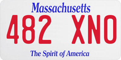 MA license plate 482XN0