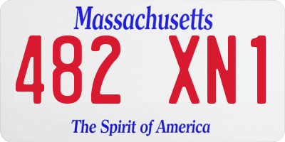 MA license plate 482XN1