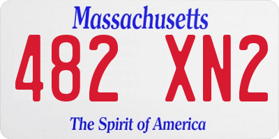 MA license plate 482XN2