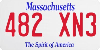 MA license plate 482XN3