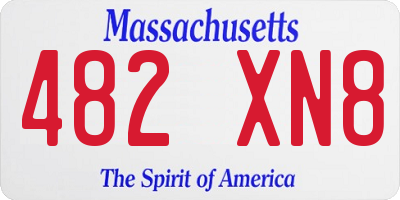 MA license plate 482XN8