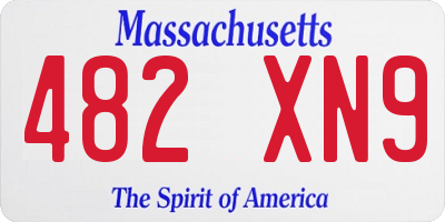 MA license plate 482XN9
