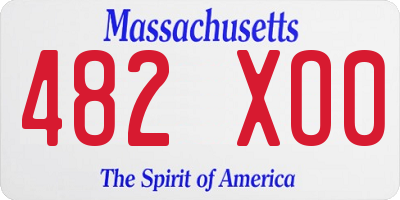 MA license plate 482XO0