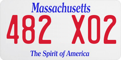 MA license plate 482XO2
