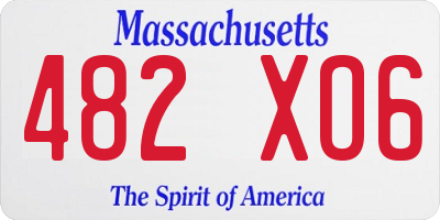 MA license plate 482XO6