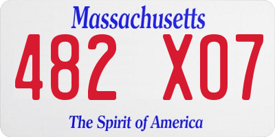 MA license plate 482XO7