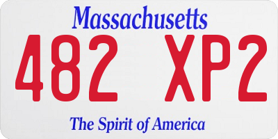 MA license plate 482XP2