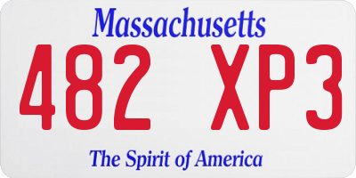 MA license plate 482XP3