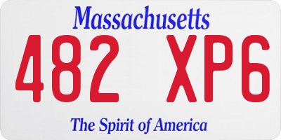 MA license plate 482XP6
