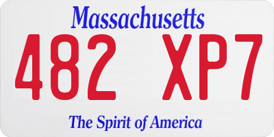 MA license plate 482XP7