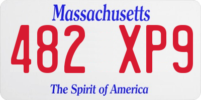 MA license plate 482XP9
