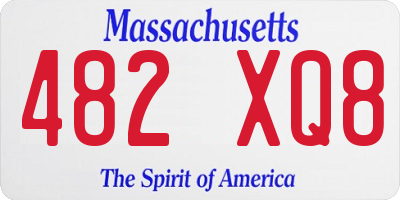 MA license plate 482XQ8