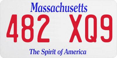 MA license plate 482XQ9