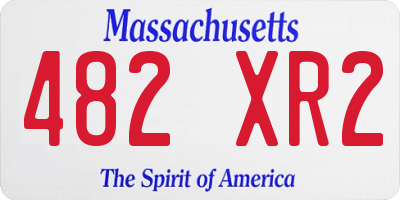 MA license plate 482XR2