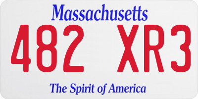 MA license plate 482XR3