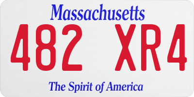 MA license plate 482XR4