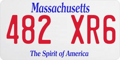 MA license plate 482XR6
