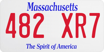 MA license plate 482XR7