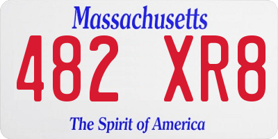 MA license plate 482XR8