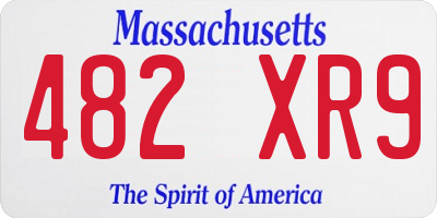 MA license plate 482XR9