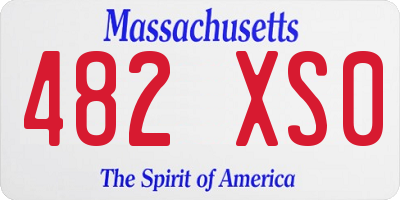 MA license plate 482XS0