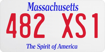 MA license plate 482XS1