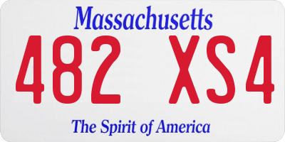 MA license plate 482XS4