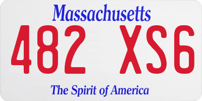MA license plate 482XS6