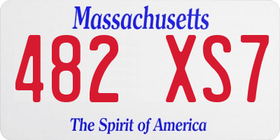 MA license plate 482XS7