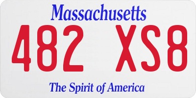 MA license plate 482XS8