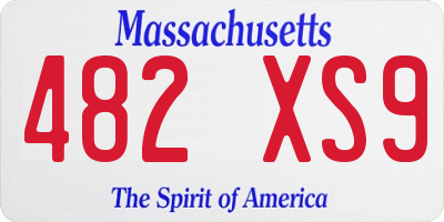 MA license plate 482XS9