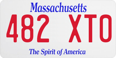 MA license plate 482XT0