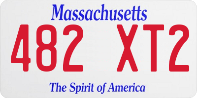 MA license plate 482XT2